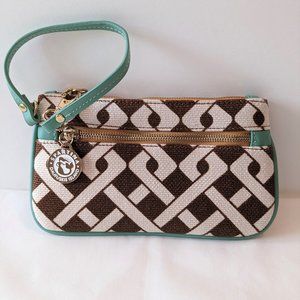 Spartina 449 Madison Linen and Leather Wristlet Clutch
